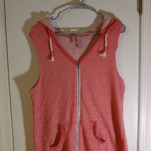Pink sleeveless hoodie